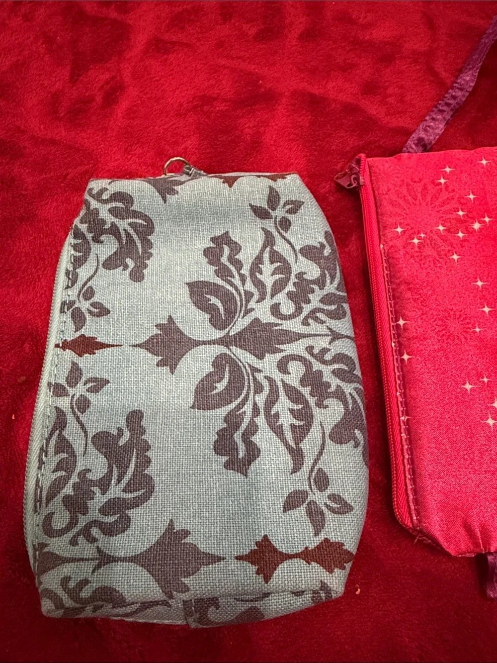 Lot of 2 Makeup Cosmetic Bags - Star Galaxy Wristlet & Y2K Contents by Allegro